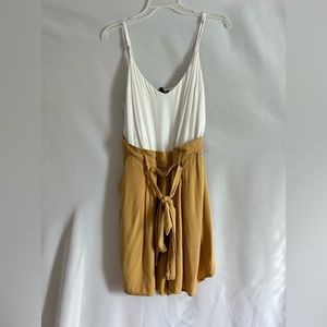 White and Tan Cotten Romper
